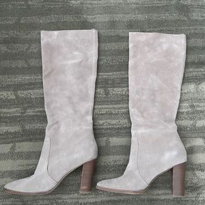 Suede knee-high boots